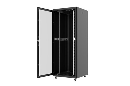 AGER 26U 800x800mm Dikili Tip Siyah Kabinet Vega AG-VB26U8080S1 Cam Kapak