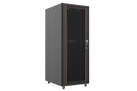 AGER 36U 800x1000mm Dikili Tip Siyah Kabinet Vega AG-VB36U8010S1 Cam Kapak