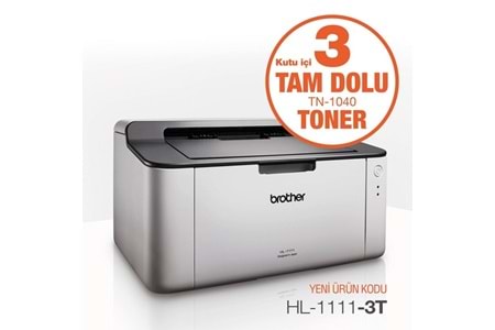 BROTHER HL-1111-3T A4 Siyah Laser Yazıcı USB 2.0 Demo+2Tonerli