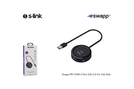 S-LINK Swapp SW-U300 4port USB 3.0 Siyah USB Çoklayıcı Hub