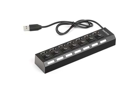 DARK Connect Master DK-AC-USB272 7port USB 2.0 Siyah USB Çoklayıcı Hub Anahtarlı