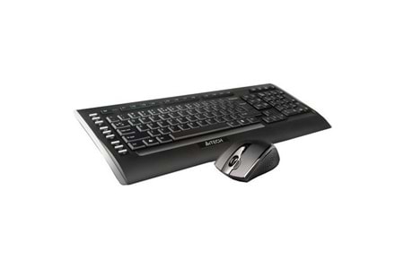 A4 TECH 9300F Kablosuz Q Trk V-Track Mouse Siyah Multimedya Klavye - Mouse Set