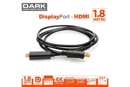 DARK DK-CB-DPXHDMIL180 1.8metre DP-HDMI Görüntü Kablosu 4K