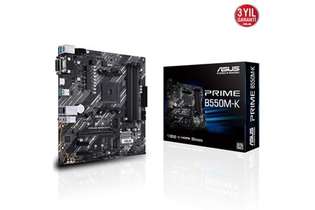 ASUS PRIME B550M-K DDR4 M2 PCIe NVME HDMI DVI PCIe 16X v4.0 AM4 mATX