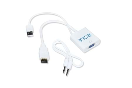 INCA IHTV-7TB 0.15metre HDMI-VGA (D) Görüntü Adaptörü Beyaz Sesli 1080p