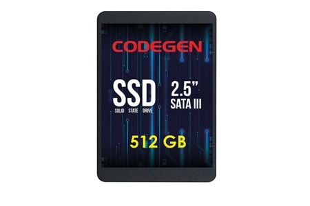 CODEGEN 512GB CDG-512GB-SSD25 560- 500MB/s SSD SATA-3 Disk