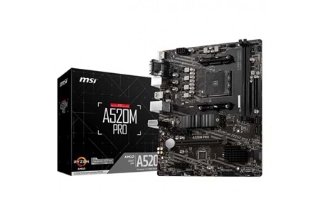 MSI A520M PRO DDR4 M2 PCIe NVME HDMI DP PCIe 16X v3.0 AM4 mATX