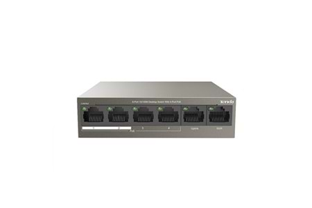 TENDA 5port 63w 4port PoE TEF1106P-4-63W 10/100 Yönetilemez Switch Masaüstü