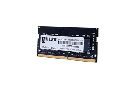 HI-LEVEL 32GB DDR4 3200MHZ NOTEBOOK RAM VALUE HLV-SOPC25600D4/32G