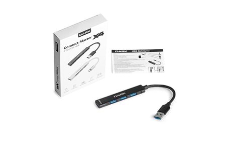 DARK Connect Master X4 DK-AC-USB310 4port USB 3.0 Siyah USB Çoklayıcı Hub