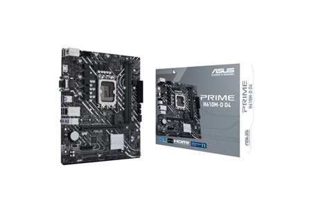 ASUS PRIME H610M-D D4 DDR4 M2 PCIe NVME HDMI PCIe 16X v4.0 1700p mATX Seri Port