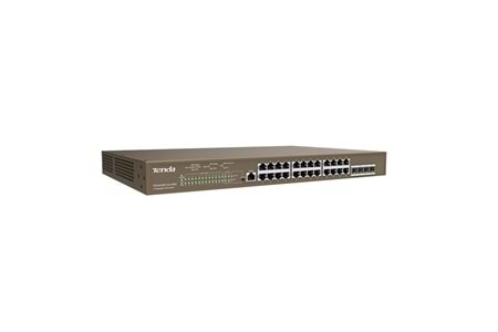 TENDA 24port 410W FULL PoE TEG5328P-24-410W GIGABIT 4X SFP Yönetilebilir Switch RackMount