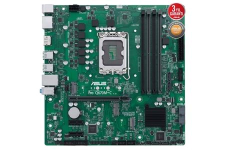ASUS PRO Q670M-C CSM DDR5 HDMI DP PCIe 16X v5.0 1700p mATX Kurumsal Anakart