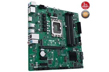 ASUS PRO Q670M-C CSM DDR5 HDMI DP PCIe 16X v5.0 1700p mATX Kurumsal Anakart