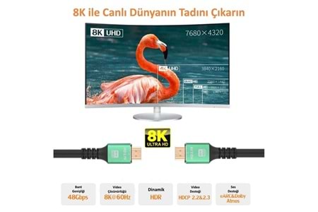 CODEGEN CPS8K15 1.5metre HDMI Görüntü Kablosu 8K