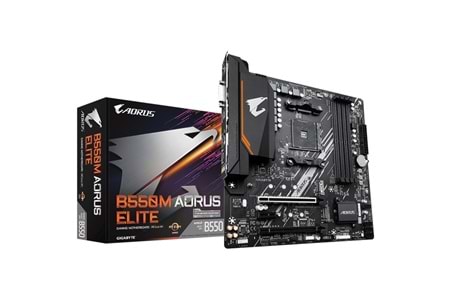 GIGABYTE B550M AORUS ELITE DDR4 HDMI DVI PCIe 16X v4.0 AM4 ATX