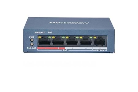 HIKVISION 4port 30w FULL PoE DS-3E0105P-E/M(B) 10/100 1X-UPLINK Yönetilemez Switch