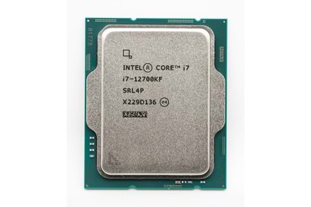 INTEL CORE i7 12700KF 20MB 8çekirdekli VGA YOK 1700p 125w Kutusuz+Fansız