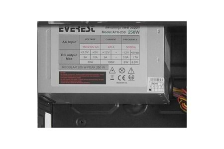 EVEREST 250W PEAK 723A Standart Mid-Tower PC Kasası