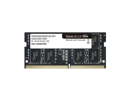 TEAM 32GB DDR4 3200MHZ CL22 NOTEBOOK RAM TED432G3200C22-S01