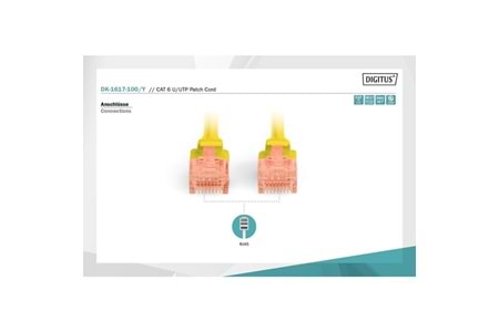 DIGITUS 10m CAT6 Utp DK-1617-100/Y Sarı Patch Kablo
