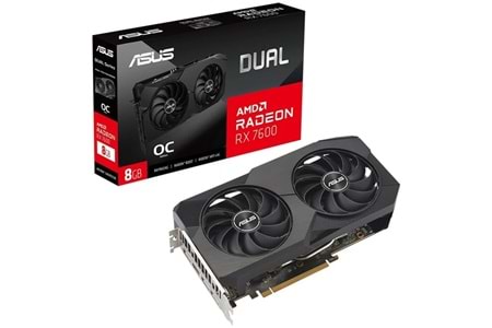 ASUS 8GB DUAL RX7600-O8G GDDR6 128bit HDMI DP PCIe 16X v4.0