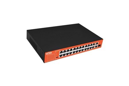 WI-TEK 24port 200w FULL PoE WI-PS526GH 10/100 Yönetilemez Switch