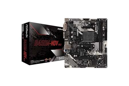 ASROCK B450M-HDV R4.0 DDR4 HDMI DVI PCIe 16X v4.0 AM4 mATX