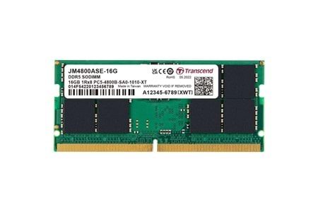 TRANSCEND 16GB DDR5 4800MHZ CL40 NOTEBOOK RAM VALUE JM4800ASE-16G