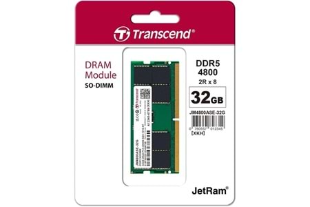 TRANSCEND 32GB DDR5 4800MHZ CL22 NOTEBOOK RAM VALUE JM4800ASE-32G