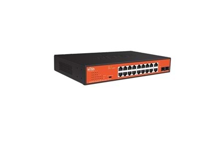 WI-TEK 16port 197w FULL PoE WI-PS318GFH GIGABIT 2X SFP Yönetilemez Switch