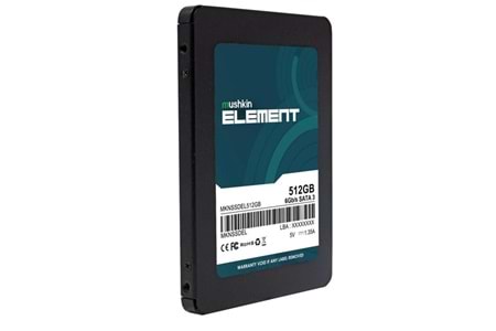 MUSHKIN 500GB ELEMENT MKNSSDEL512GB 500- 450MB/s SSD SATA-3 Disk
