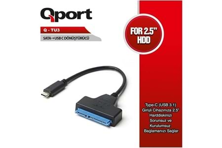 QPORT Q-TU3 TYPE-C/SATA Çevirici Kablo