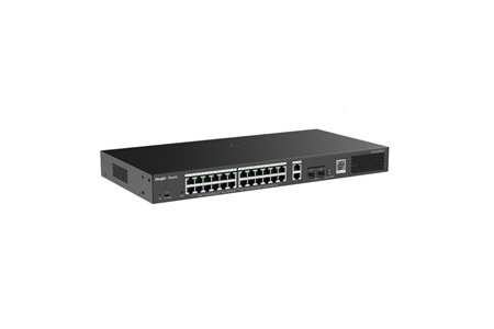 RUIJIE 24port 370w FULL PoE RG-ES228GS-P GIGABIT 2-FSP 2-Uplink Yönetilebilir Switch