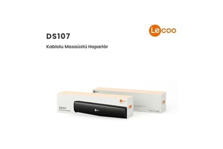 LENOVO LECOO DS107 Stereo USB AUX Siyah 6w RMS Soundbar Speaker