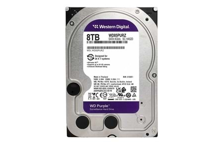 WD 8TB PURPLE WD85PURZ 5700 RPM 256MB SATA-3 Güvenlik Diski