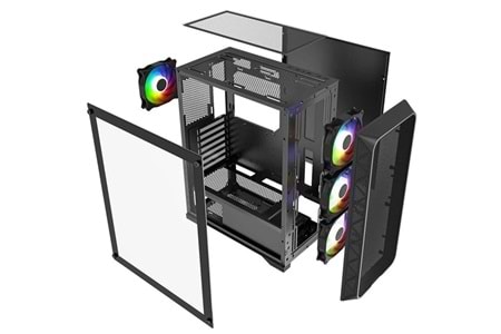 POWERBOOST 600W 80+ PB-PS5846B Gaming Mid-Tower PC Kasası