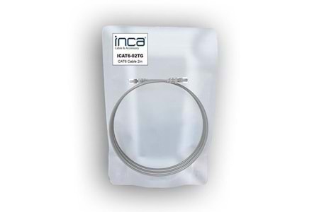 INCA 2m CAT6 Utp ICAT6-02TG Gri Patch Kablo