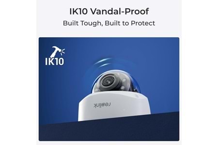 REOLINK 8MP DOME Motorize 5x Zoom P437 IP Güvenlik Kamerası PoE IP67, Renkli