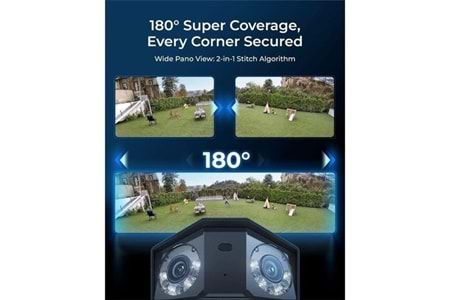 REOLINK 16MP PANORAMİK 2,8mm Duo 3 IP Güvenlik Kamerası PoE IP65, Renkli