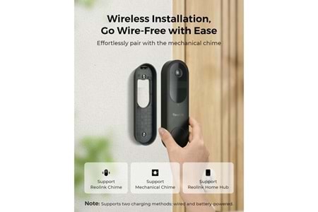 REOLINK 4MP WIFI Dorbell Bataryalı Kapı Zili PoE