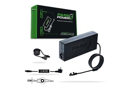 PARS POWER PRS-009 120W 19V 6.32A- 5.5*2.5MM Siyah ADAPTÖR