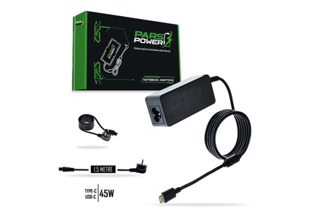 PARS POWER PRS-049 45W 20V 2.25A- (TYPE-C) Siyah ADAPTÖR