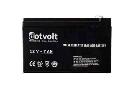 DOTVOLT 12v 7amper SC7-12 Kuru Tip Alarm Aküsü