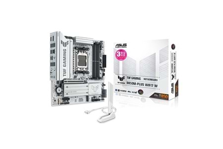 ASUS TUF GAMING B850M-PLUS WIFI7 W DDR5 HDMI DP PCIE 5.0 AM5 ATX BEYAZ