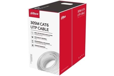 DAHUA CAT6 Utp 24AWG Beyaz 305m Saf Bakır Kablo Halojen Free DH-PFM923I-6UN-C