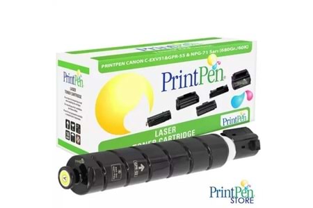 Prıntpen Canon C-Exv51&Gpr-55 & Npg-71 Cyan (680Gr./60K)