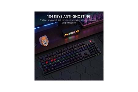 RAPOO V500 PRO RGB / Antighosting Mekanik Gaming Klavye
