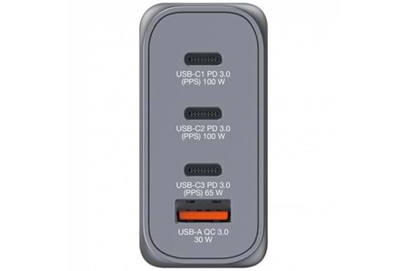 VERBATIM GNC-100 100W 4-Bağlantı Noktalı GaN Duvar Şarj Cihazı