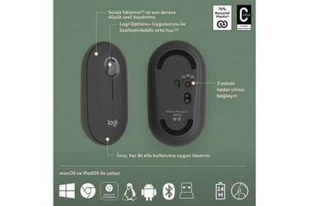 LOGITECH Q TR PEBBLE KLAVYE VE MOUSE SET 920-012245